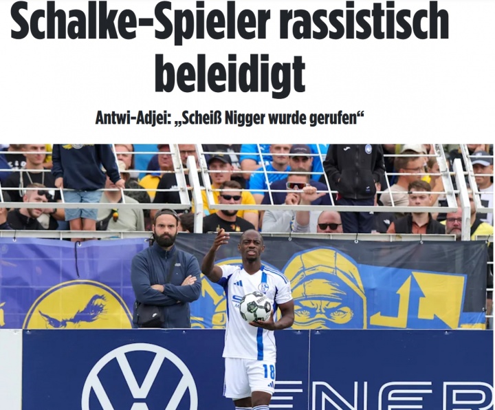 leyu-比赛因此中断！沙尔克球员遭遇种族歧视：有人叫我“该死的黑鬼”