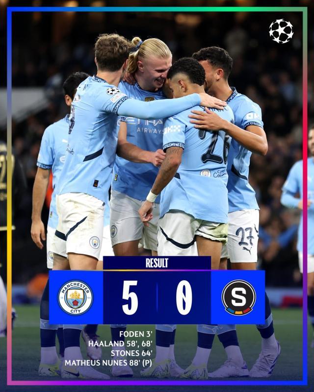 乐鱼体育官网-【欧冠】曼城5比0布拉格斯巴达，哈兰德梅开二度